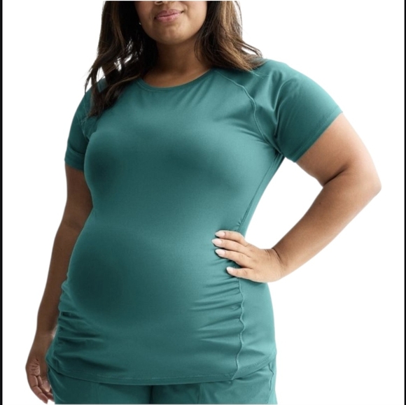 NEW 2X DRI-FIT WICKING TEAL GREEN MATERNITY PREGNANCY STRETCH SHIRT TOP 2X NWT - - Picture 1 of 2